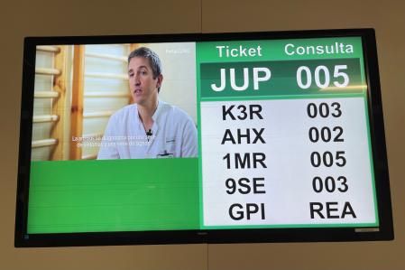 Pantalla en las sala de espera del médico.