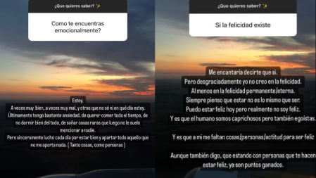 Capturas de pantalla de los Stories de Gloria Camila