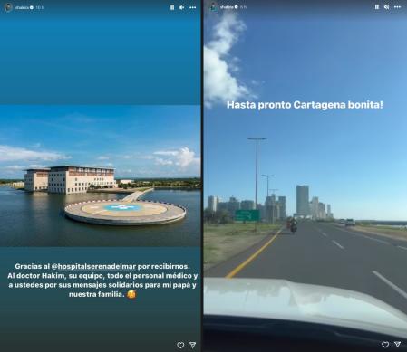 Shakira agradece su dedicación y apoyo al equipo médico del centro hospitalario.