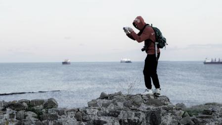 Ghali Naoufal durante el rodaje del documental 'Parque del Centenario'