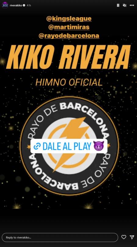 Kiko Rivera ha sido el encargado de componer e interpretar el himno del Rayo de Barcelona, equipo de Spursito en la Kings League.