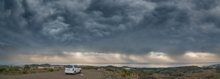 Cortinas de lluvia observadas desde el Cerrado del Águila.