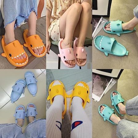 Dihope Pantuflas de Lindo Tiburón Mujer Hombres Zapatillas de Baño Unisex