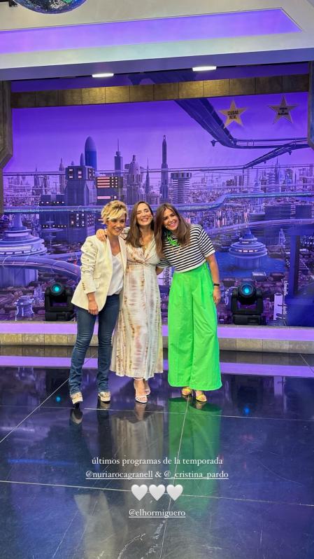 Tamara Falcó junto a Cristina Pardo y Nuria Roca en el plató de 'El Hormiguero'