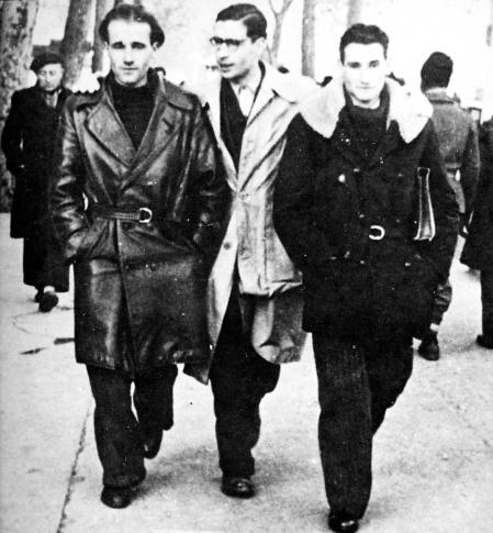 De izqda. a dcha., Raúl Carballeira, Amador Franco y Liberto Sarrau en 1946