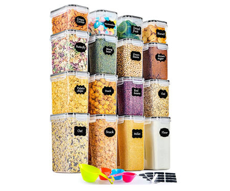 GoMaihe Botes Cocina, Juego de 16 Piezas Almacenaje de Plástico de Alimentos