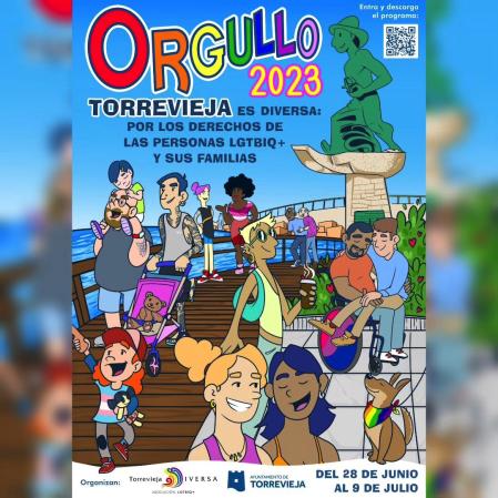 Cartel anunciador de los actos del Orgullo 2023 en Torrevieja