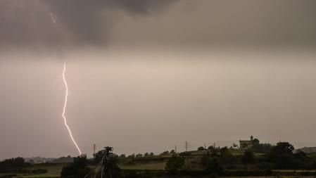 Tormenta de rayos en Manlleu.