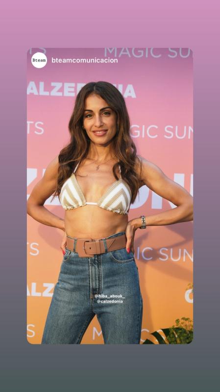 Hiba Abouk en el evento de Calzedonia en Ibiza
