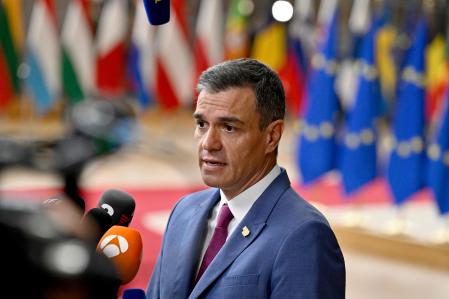 Pedro Sánchez, ayer en Bruselas