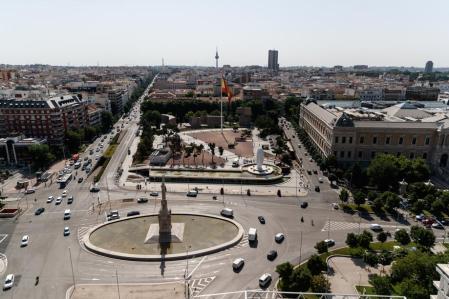 La Plaza de Colón, en el centro de Madrid,delimitada por las calles de Serrano, Goya, Jorge Juan,