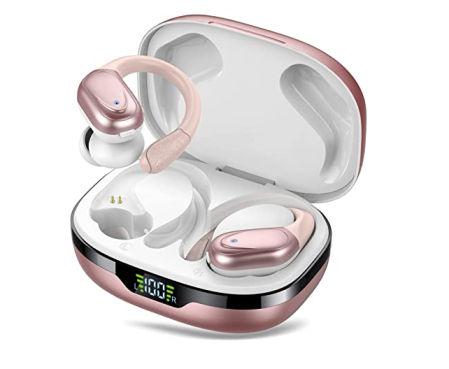 CASCHO - Auriculares Inalambricos Bluetooth 5.3 con Gancho de la Oreja