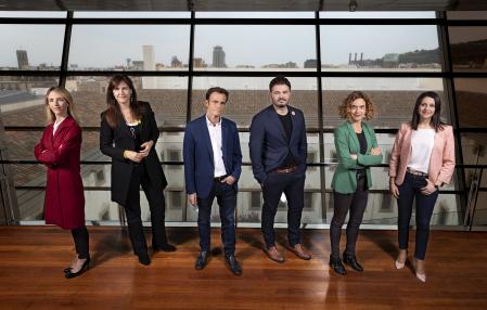 Imagen del debate de hace cuatro años,  organizado en el CCCB. Inés Arrimadas ha dejado la política activa, igual que Jaume Asens. Laura Borràs es ahora presidenta de Junts y Cayetana Álvarez de Toledo está en las listas del PP en Madrid. Batet y Rufián repiten