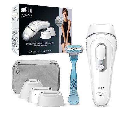 Braun Silk-expert Pro 3, Depiladora Láser Mujer/Hombre Luz Pulsada IPL + Maquinilla de Afeitar Venus