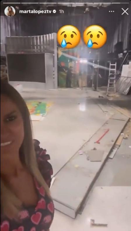 Marta López muestra el desmontaje del plató de 'Sálvame'