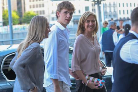 Infanta Cristina de Borbon with Miguel and Irene Urdangarin in Geneva on Thursday 16 June 2023.