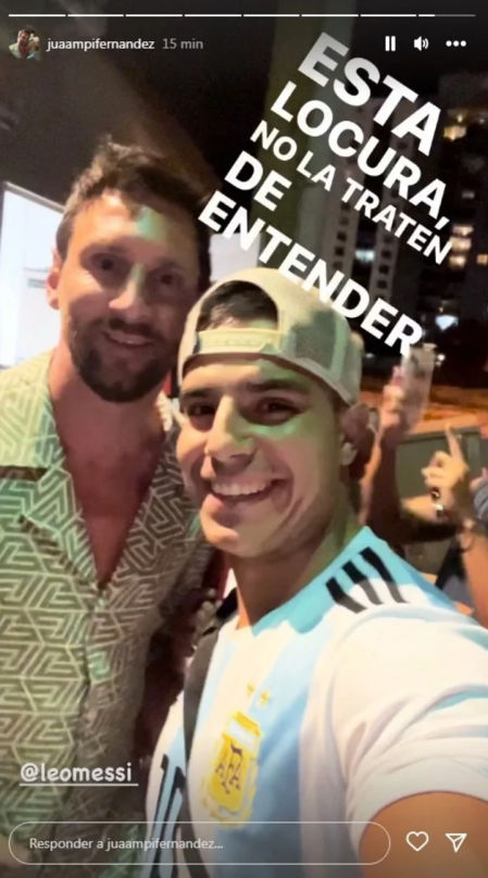 Este encuentro fue captado por el propio aficionado