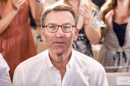 Alberto Núñez Feijóo en un mitin de la campaña del 23-J