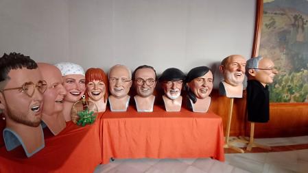 Cabezudos de Terrassa expuestos en la Casa Museu Alegre de Sagrera.