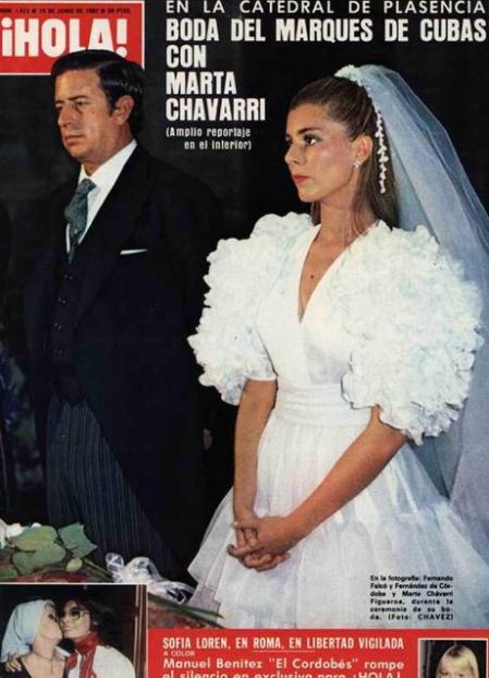 El vestido de novia de Marta Chávarri marcó los diseños nupciales de los 80