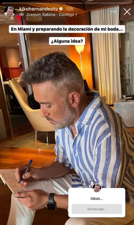Kiko Hernández, a través de sus historias de Instagram