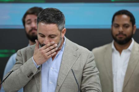 Santiago Abascal valoró en la sede de su partido en Madrid los resultados obtenidos