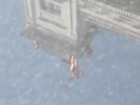 El reflejo de la escultura de Diana, en la Gran Vía.