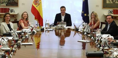 Reunión del primer consejo de ministros en funciones tras las elecciones del 23-J 
(Pool Moncloa)