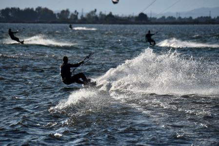 Deportes acuáticos en el Delta del Ebro.