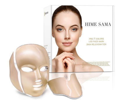 HIME SAMA - Mascara Led Facial 7 Colores, cuidado de la piel para rostro y cuello