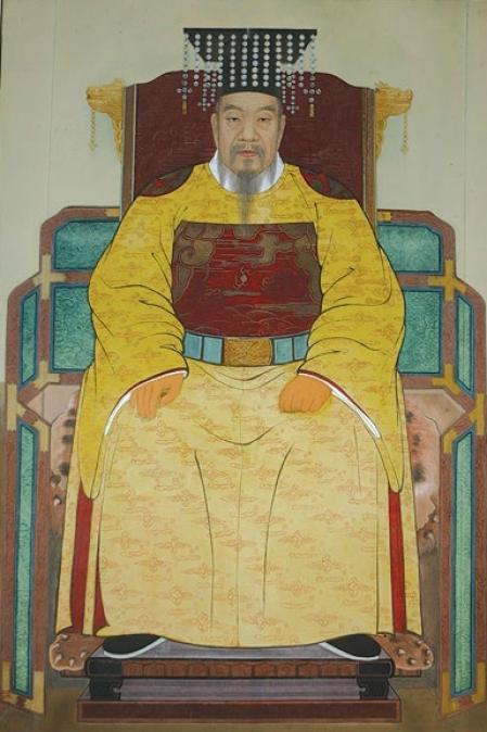 Retrato de Wang Geon, emperador de Goryeo.
