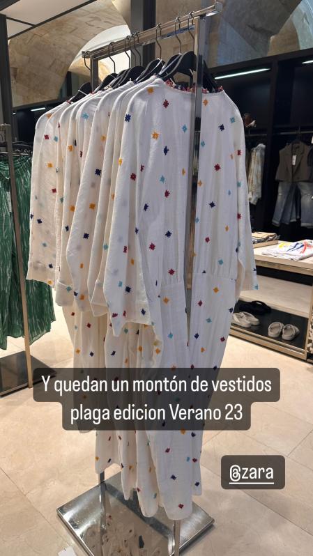 Carmeron ha compartido en Instagram Stories esta imagen del vestido en una tienda de Zara