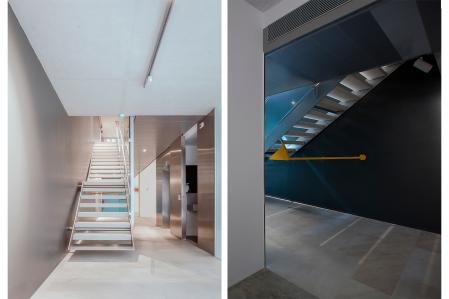 Detalle de la escalera interior diseñada por Mateo