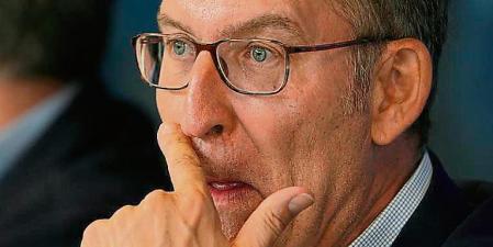 Popular Party leader Alberto Nunez Feijoo presides over an executive committee meeting a day after the general elections, Madrid, Spain, Monday, July 24, 2023. Spaniards woke up Monday to find their country in political disarray after elections a day earlier left no party with a clear path to forming a government. Feijoo's right-of-center Popular Party, or PP, won the most votes and finished with 133 seats. But contrary to nearly every preelection opinion poll, it fell far short of the 176 seats a party needs to secure a majority in the 350-seat Spanish parliament. (AP Photo/Paul White)