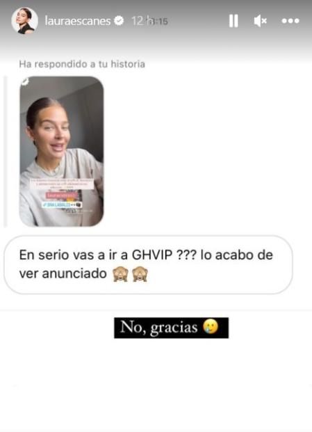 Laura Escanes ha reaccionado a los rumores que la sitúan dentro de la famosa casa de Guadalix de la Sierra.