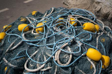 Miriam, pescadora que dejó su trabajo para ser pescadora en Arenys de Mar. Arenys de Mar, 26 de Abril de 2023