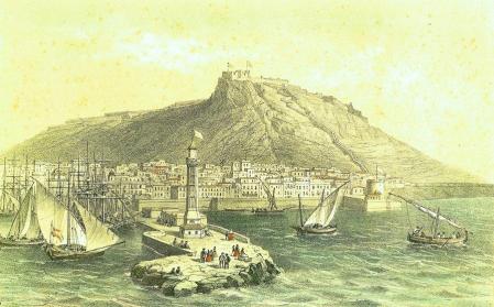 Grabado de Alicante en el siglo XIX