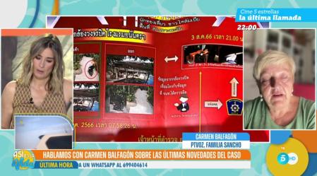 Carmen Balfagón, portavoz de la familia de Daniel Sancho, tras conocerse la autopsia de Edwin Arrieta