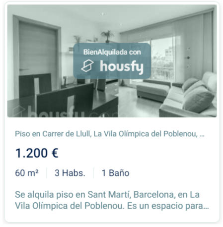 Piso alquiler Carrer Llull en el barrio del Poblenou de Barcelona.