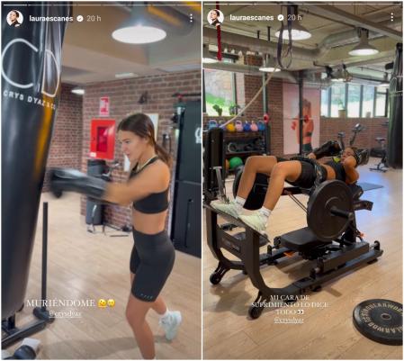 Laura Escanes se prepara en el gimnasio
