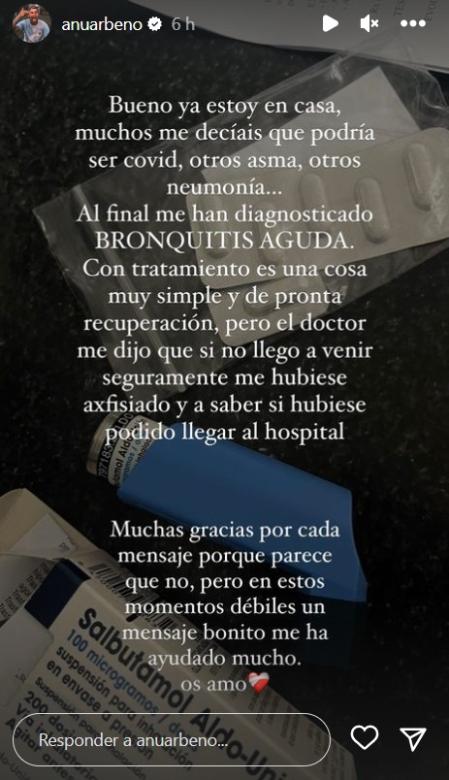 Terrible susto para Anuar Beno: ''Podría haberme asfixiado''