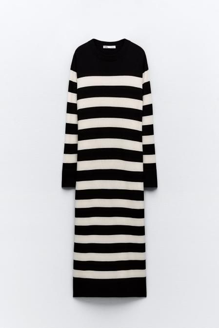 Vestido de estampado de rayas de Zara