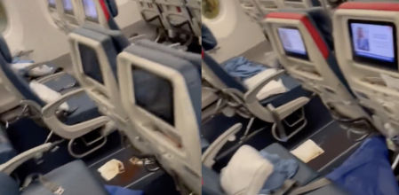 Las imágenes del interior del avión que tuvo que regresar por la diarrea de un pasajero