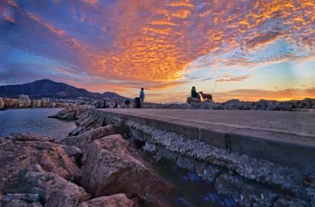 Amanecer en Fuengirola, Málaga.