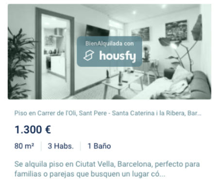 Anuncio de un piso en Ciutat Vella.