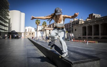 Daniela Terol prueba un truco, esta semana en Barcelona
