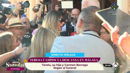 Alejandra Rubio en el funeral de María Teresa Campos