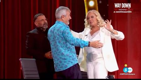 Jorge Javier Vázquez, Carlos Sobera y Bárbara Rey en 'Cuentos Chinos'.