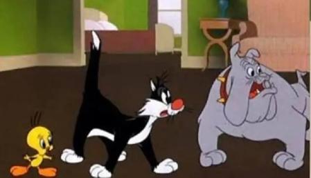 El canario, el gato y el bulldog de Looney Tunes