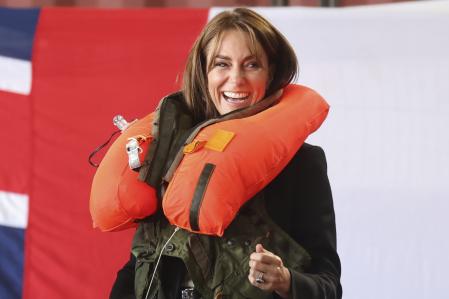 La princesa de Gales con el chaleco salvavidas
